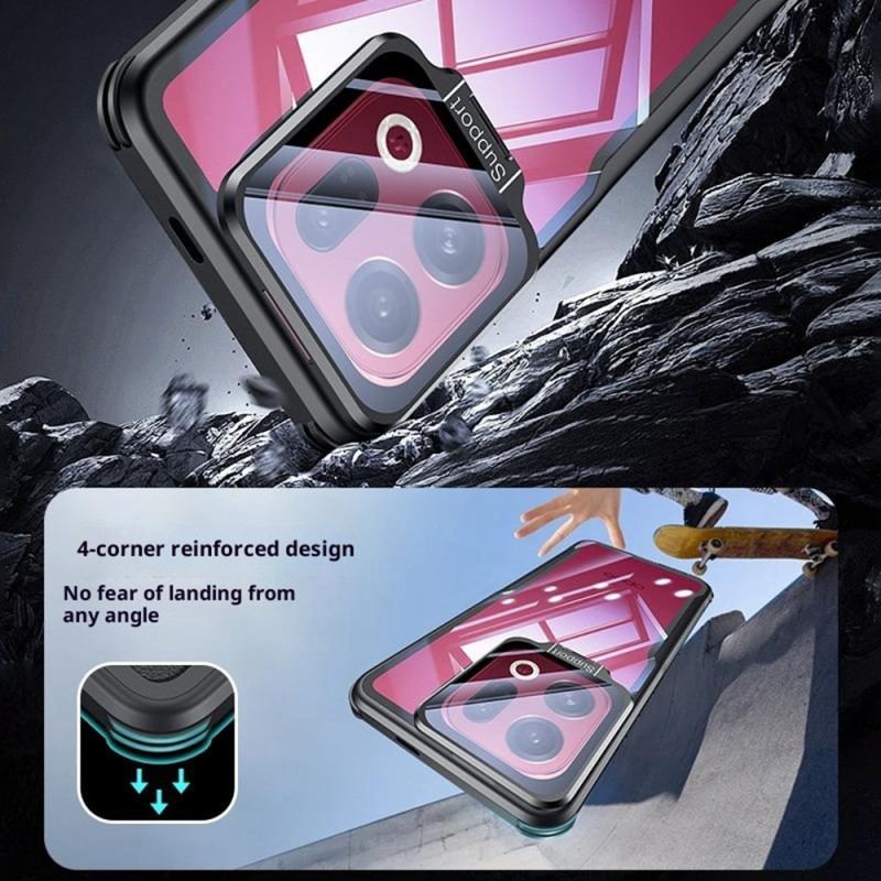 Coque Oppo Find X9 5G Transparente avec Support Intégré et Protection Caméra