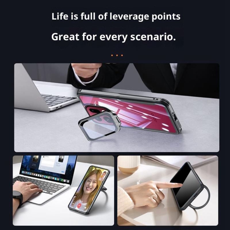 Coque Oppo Find X9 5G Transparente avec Support Intégré et Protection Caméra