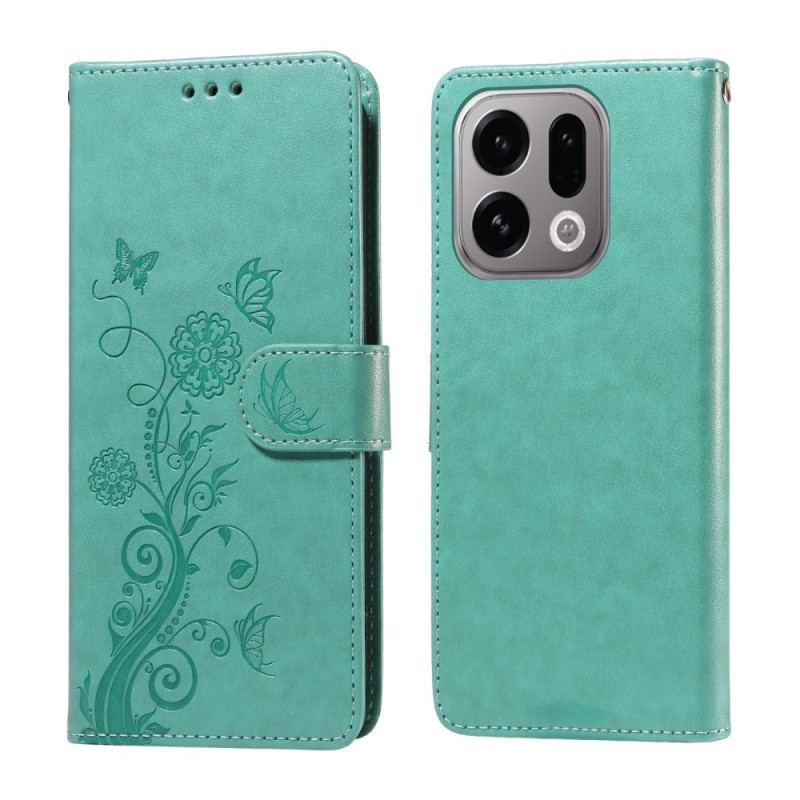 Housse Oppo Find X9 5G Motif Papillon Floral