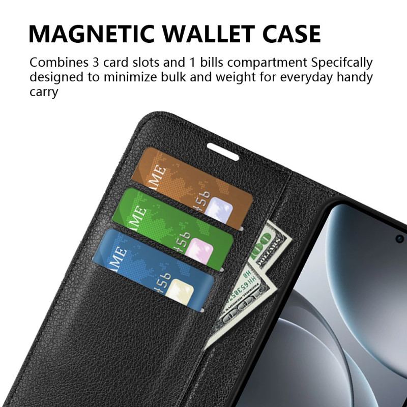 Housse Oppo Find X9 5G Siimili Cuir Litchi