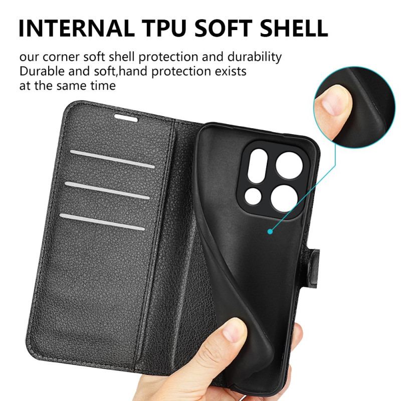 Housse Oppo Find X9 5G Siimili Cuir Litchi