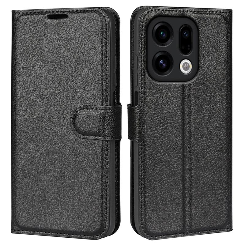 Housse Oppo Find X9 5G Simili Cuir Litchi