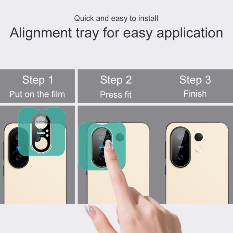 Lentille de Protection en Verre Trempé pour Vivo X200 FE Cadre de Positionnement Automatique (version noire)