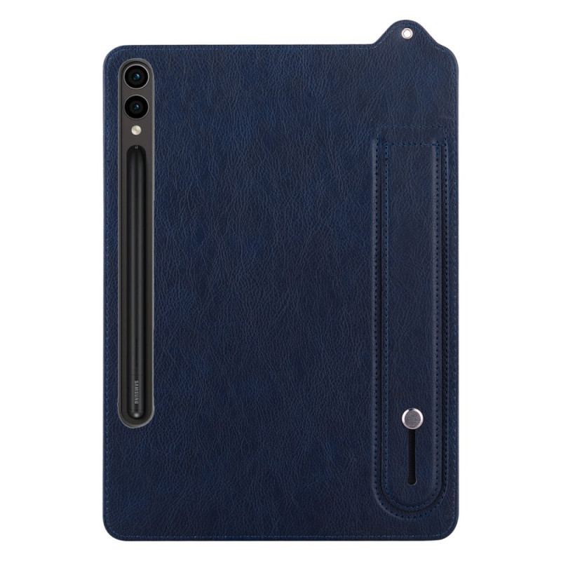 Coque Samsung Galaxy Tab S11 Ultra Effet Cuir avec Sangle Manuelle