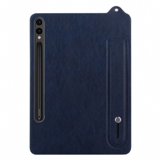Coque Samsung Galaxy Tab S11 Ultra Effet Cuir avec Sangle Manuelle