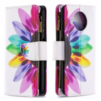 Housse Xiaomi Mi 10T Lite 5G / Redmi Note 9 Pro 5G Poche Zippée Fleur