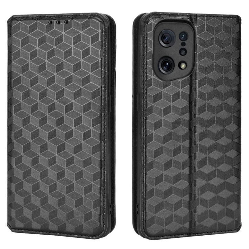 Flip Cover Oppo Find X5 Effet Cuir Diamant