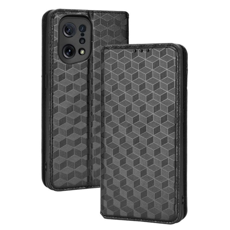 Flip Cover Oppo Find X5 Effet Cuir Diamant