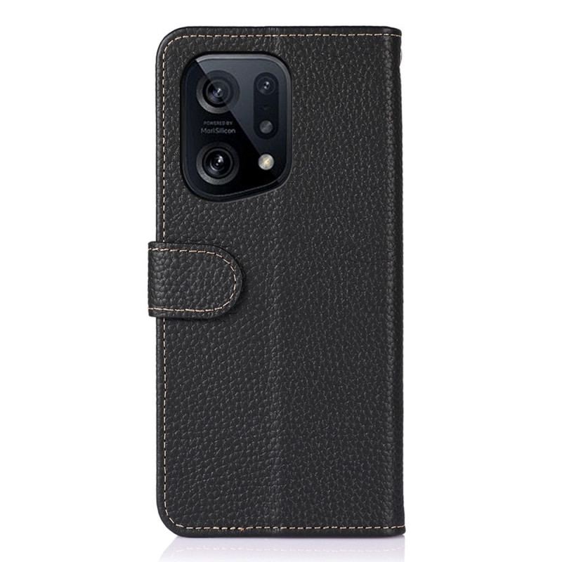 Housse Oppo Find X5 Cuir Litchi KHAZNEH