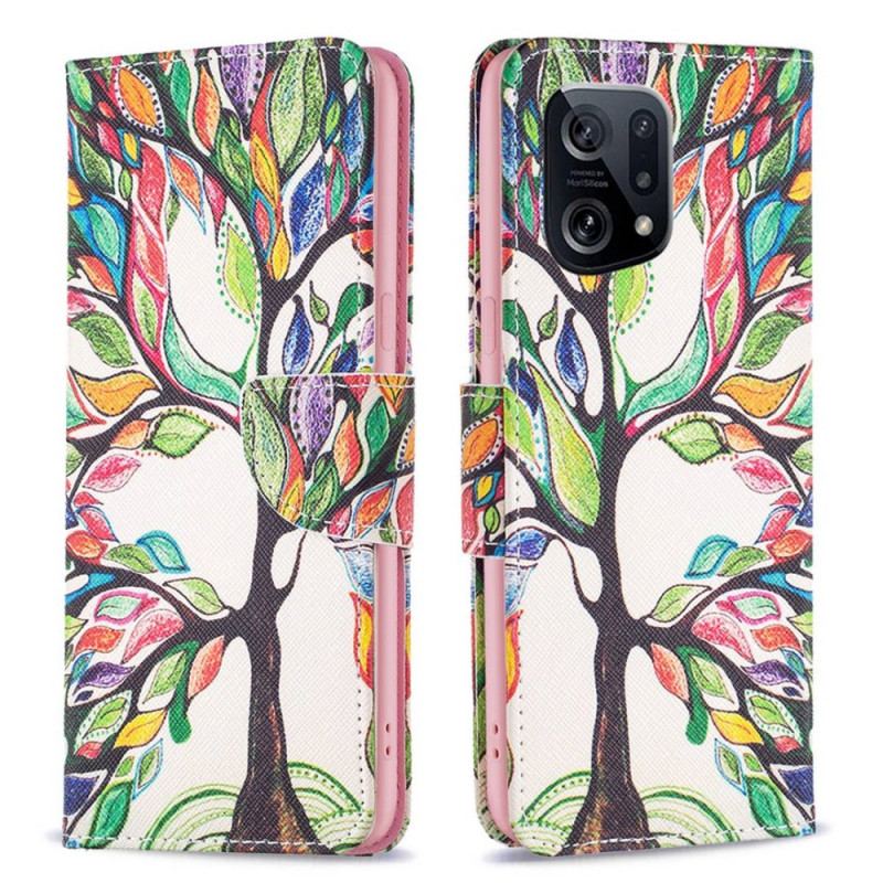 Housse Oppo Find X5 Peinture Arbre