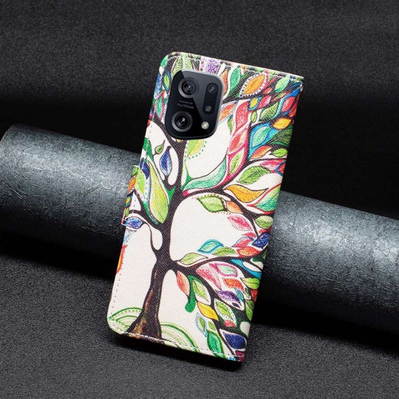 Housse Oppo Find X5 Peinture Arbre