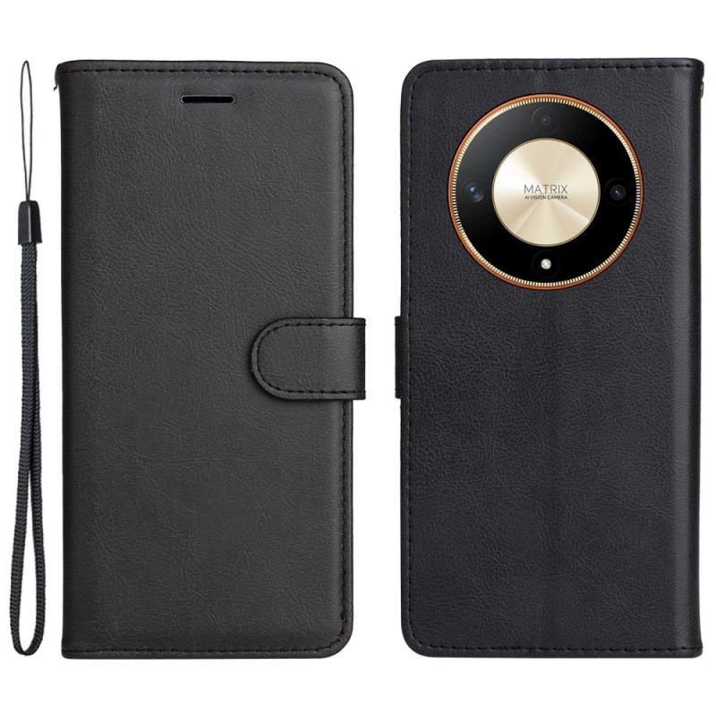 Housse Honor Magic 6 Lite / X9b Effet Cuir Uni à Lanière
