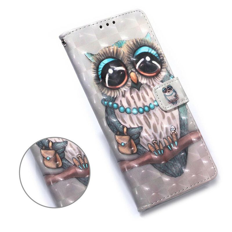 Housse Huawei P Smart 2020 Miss Hibou à Lanière