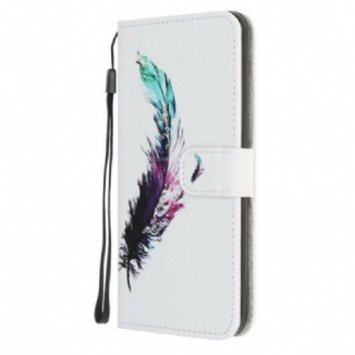 Housse Huawei P Smart 2020 Plume à Lanière