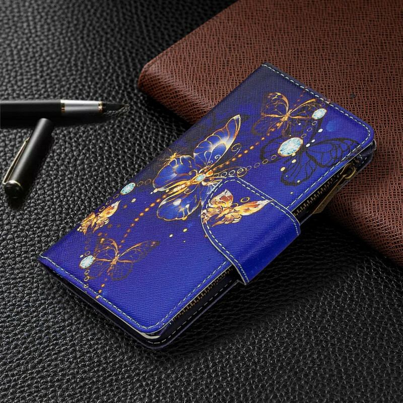 Housse Huawei P Smart 2020 Poche Zippée Papillons