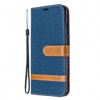 Housse Huawei P Smart Plus 2020 Tissu et Effet Cuir à Lanière