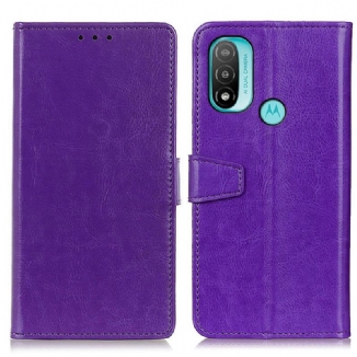 Housse Moto E40 / E30 / E20 Effet Cuir Brillant Simple