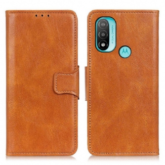 Housse Moto E40 / E30 / E20 Effet Cuir Fermoir Réversible