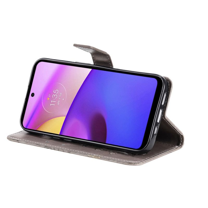Housse Moto E40 / E30 / E20 Papillons Géants à Lanière