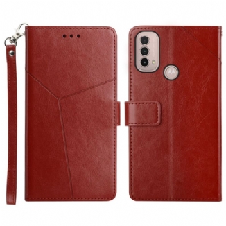 Housse Moto E40 / E30 / E20 Style Cuir Géo Y Design