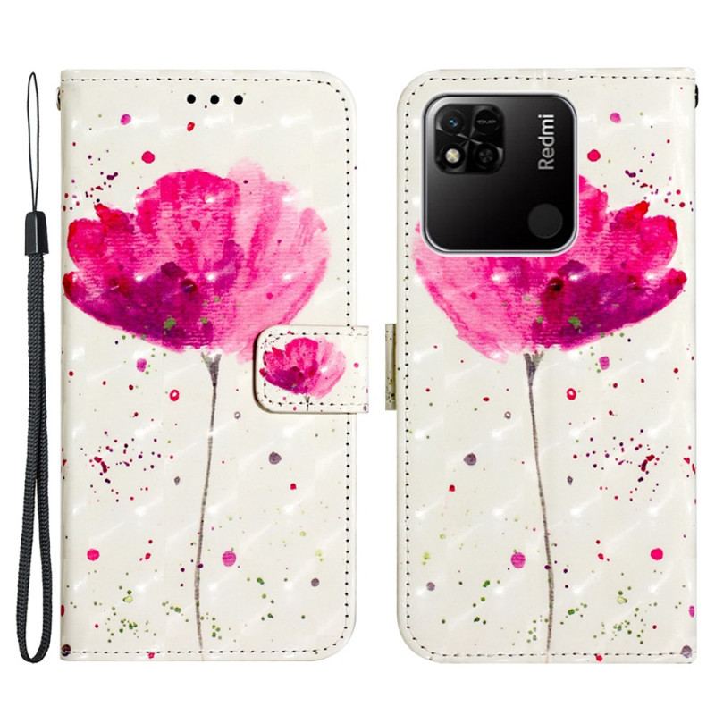 Housse Xiaomi Redmi 10A Coquelicot à Lanière