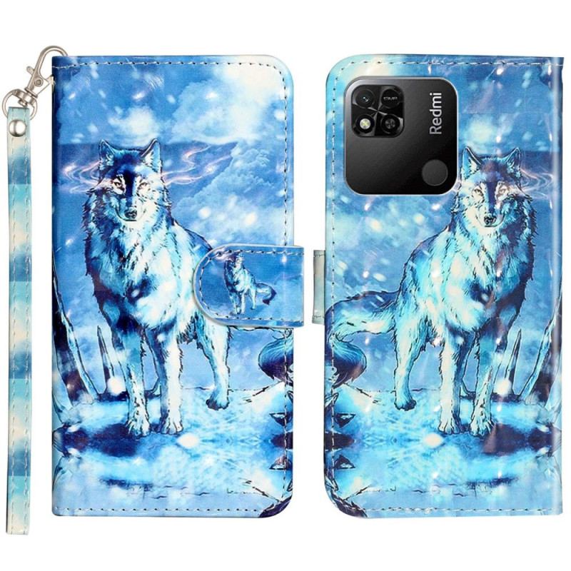 Housse Xiaomi Redmi 10A Fier Loup à Lanière