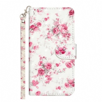 Housse Xiaomi Redmi 10A Fleurs Liberty à Lanière