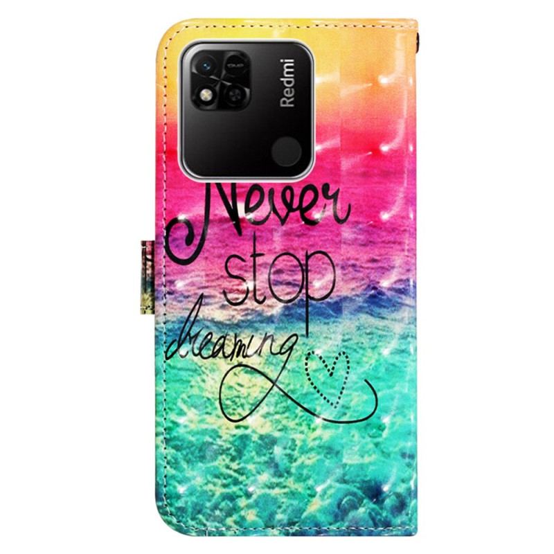 Housse Xiaomi Redmi 10A Never Stop Dreaming à Lanière