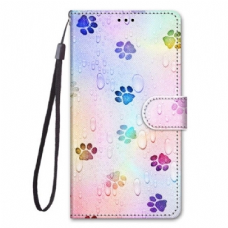 Housse Xiaomi Redmi 10A Traces de Chien à Lanière