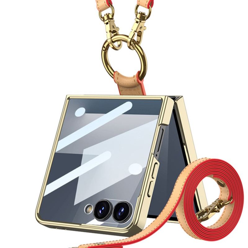 Coque Samsung Galaxy Z Flip 7 Anneau-Support et Bandoulière Détachable