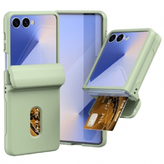 Coque Samsung Galaxy Z Flip 7 Charnière à Ressort et Porte-Carte