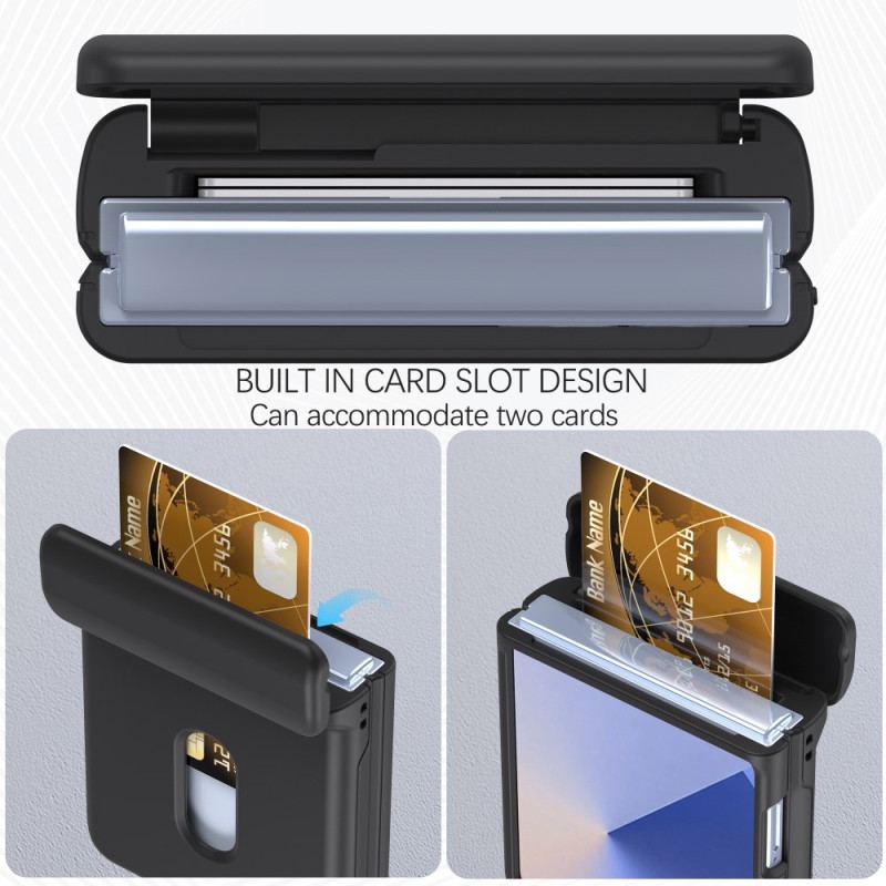 Coque Samsung Galaxy Z Flip 7 Charnière à Ressort et Porte-Carte