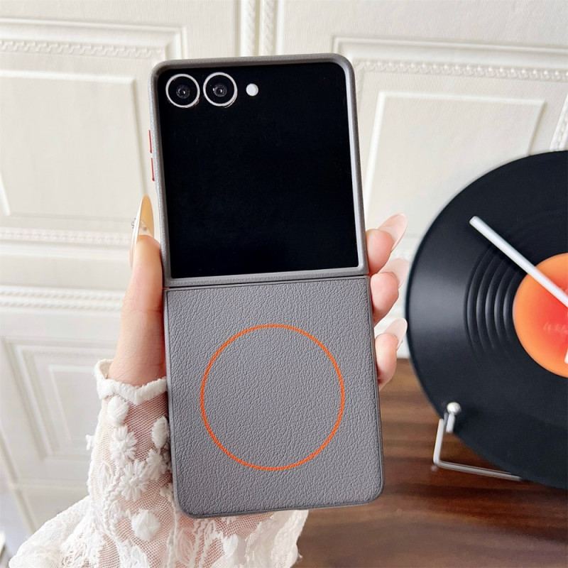 Coque Samsung Galaxy Z Flip 7 Compatible MagSafe Anneau Orange