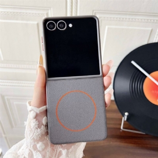 Coque Samsung Galaxy Z Flip 7 Compatible MagSafe Anneau Orange