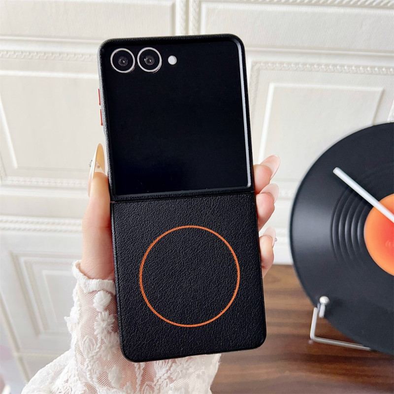 Coque Samsung Galaxy Z Flip 7 Compatible MagSafe Anneau Orange
