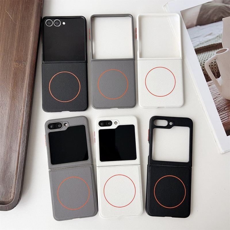 Coque Samsung Galaxy Z Flip 7 Compatible MagSafe Anneau Orange