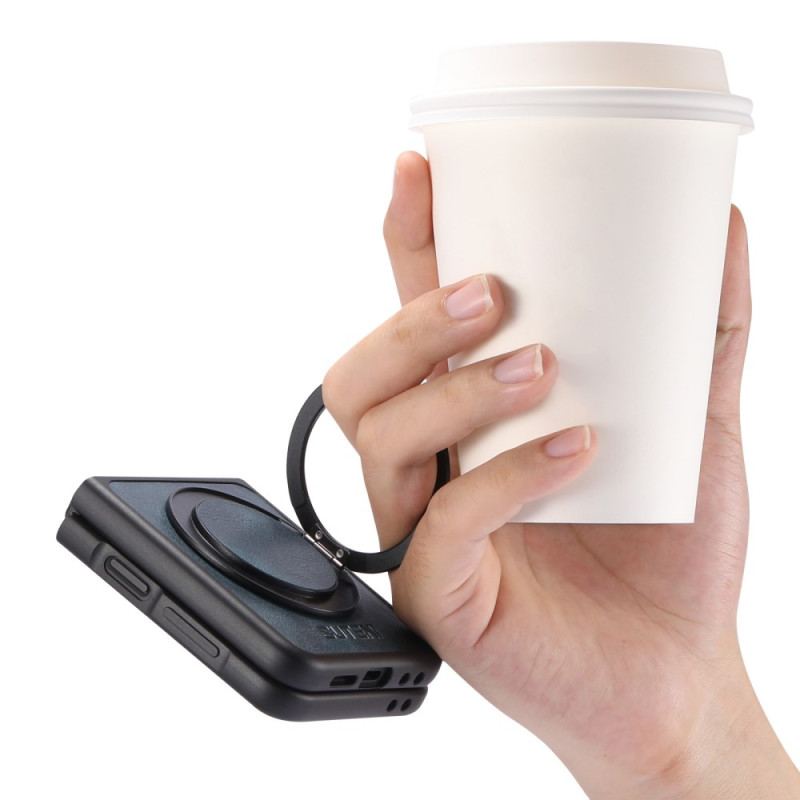 Coque Samsung Galaxy Z Flip 7 Compatible MagSafe Effet Cuir Anneau-Support SUTENI