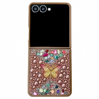 Coque Samsung Galaxy Z Flip 7 Décoration Papillon Strass