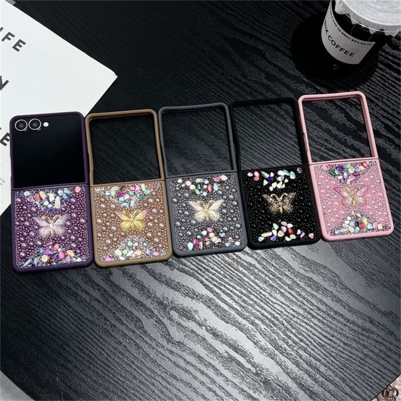 Coque Samsung Galaxy Z Flip 7 Décoration Papillon Strass
