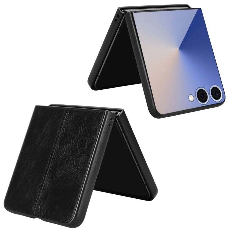 Coque Samsung Galaxy Z Flip 7 Effet Cuir Couture