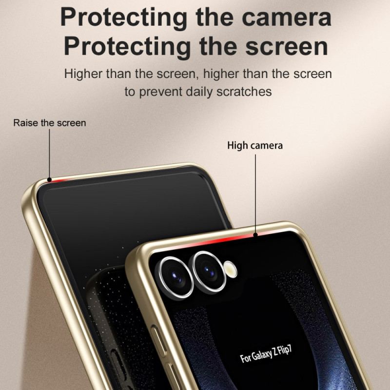 Coque Samsung Galaxy Z Flip 7 Effet Métal avec Protection Écran
