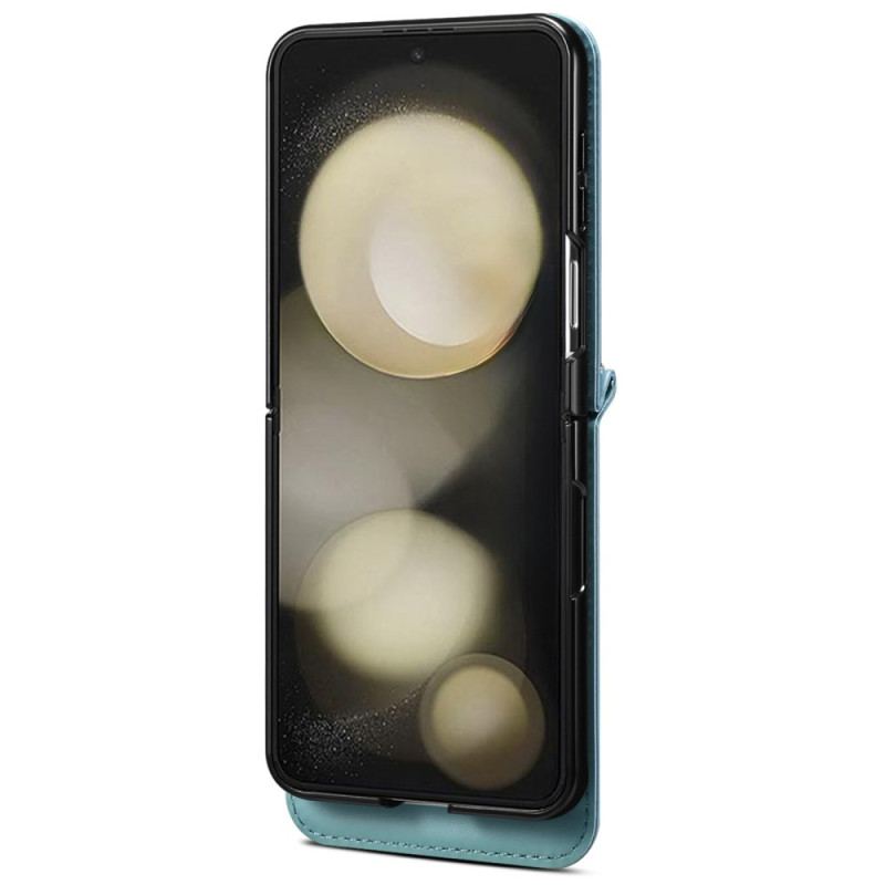 Coque Samsung Galaxy Z Flip 7 FE / Z Flip 6 Porte-Cartes et Bandoulière Marbré