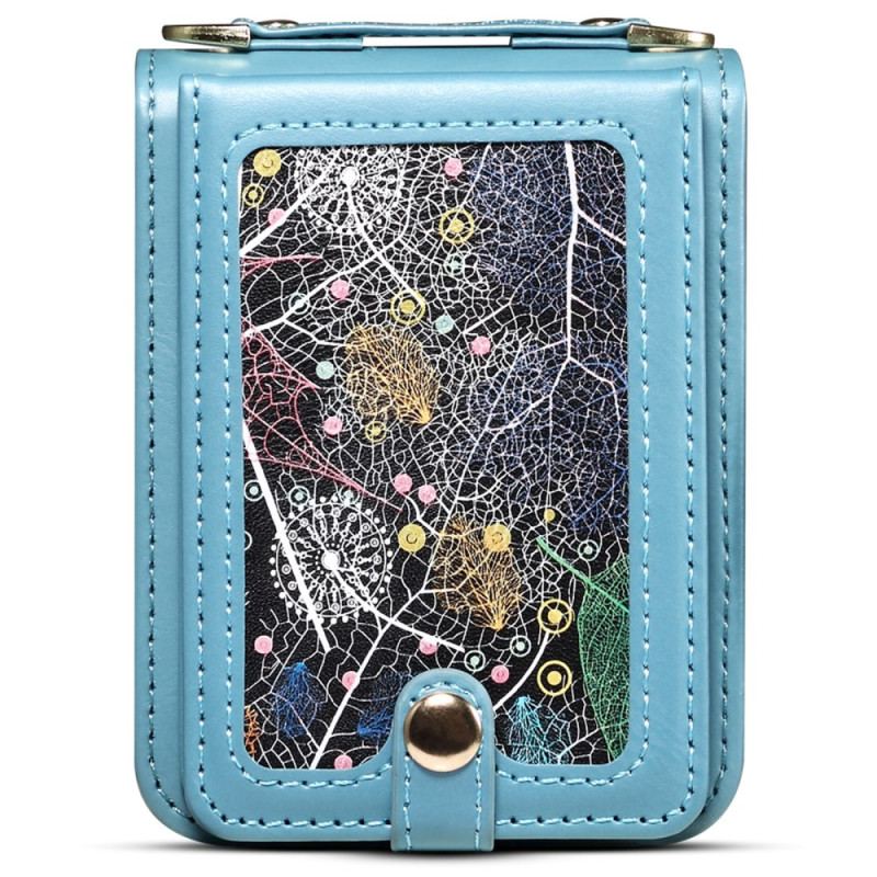 Coque Samsung Galaxy Z Flip 7 FE / Z Flip 6 Porte-Cartes et Bandoulière Marbré