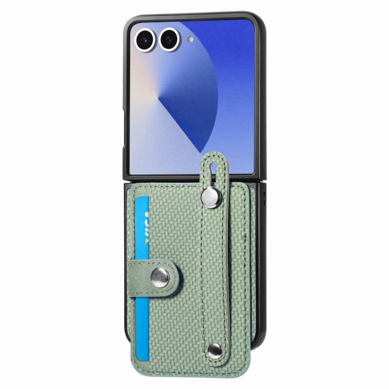 Coque Samsung Galaxy Z Flip 7 Fibre Carbone Porte-Cartes