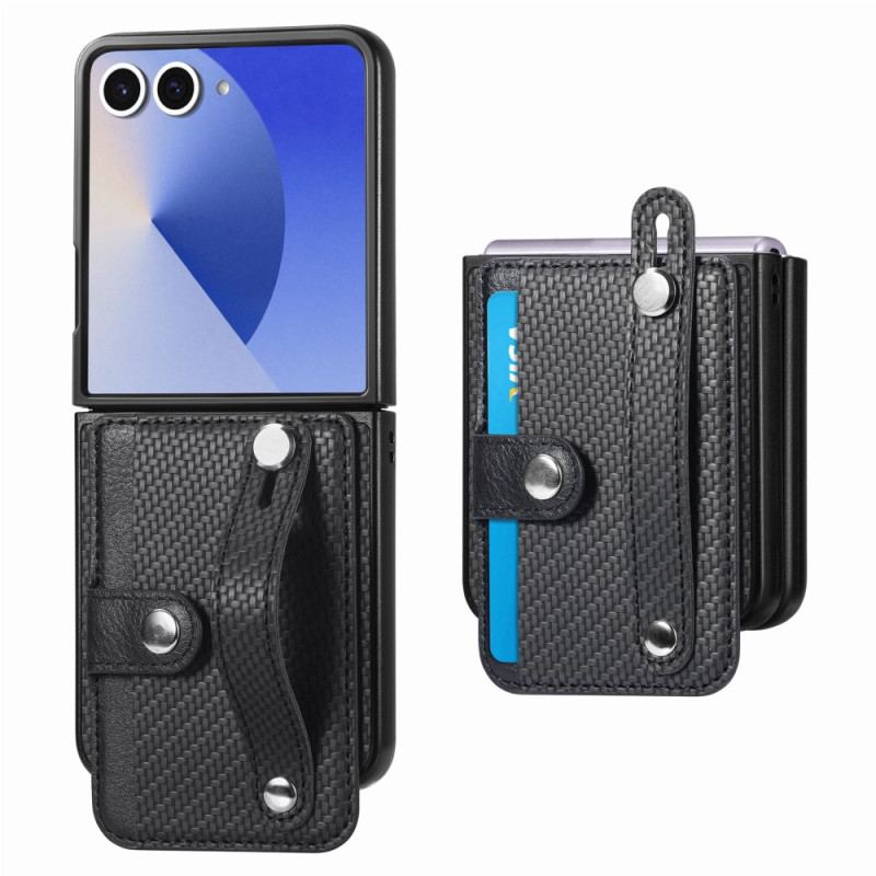 Coque Samsung Galaxy Z Flip 7 Fibre Carbone Porte-Cartes