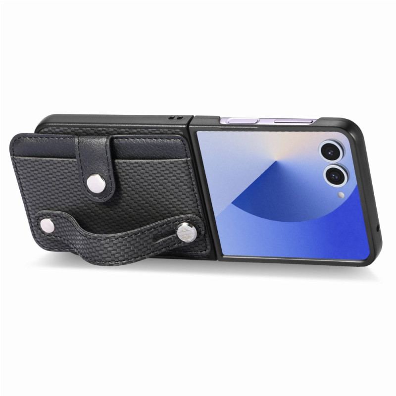 Coque Samsung Galaxy Z Flip 7 Fibre Carbone Porte-Cartes