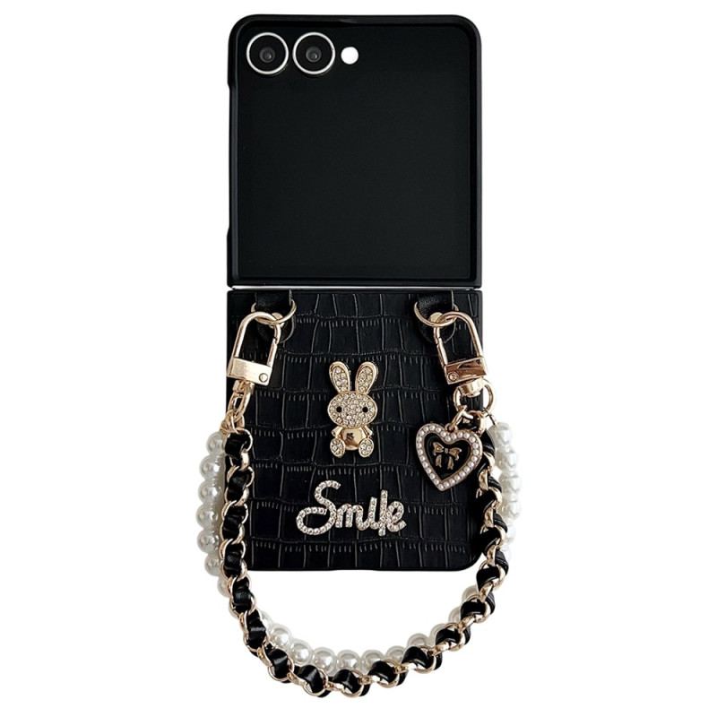 Coque Samsung Galaxy Z Flip 7 Lapin Smile avec Bracelet