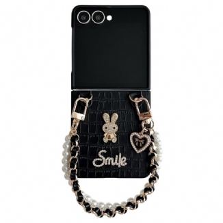 Coque Samsung Galaxy Z Flip 7 Lapin Smile avec Bracelet