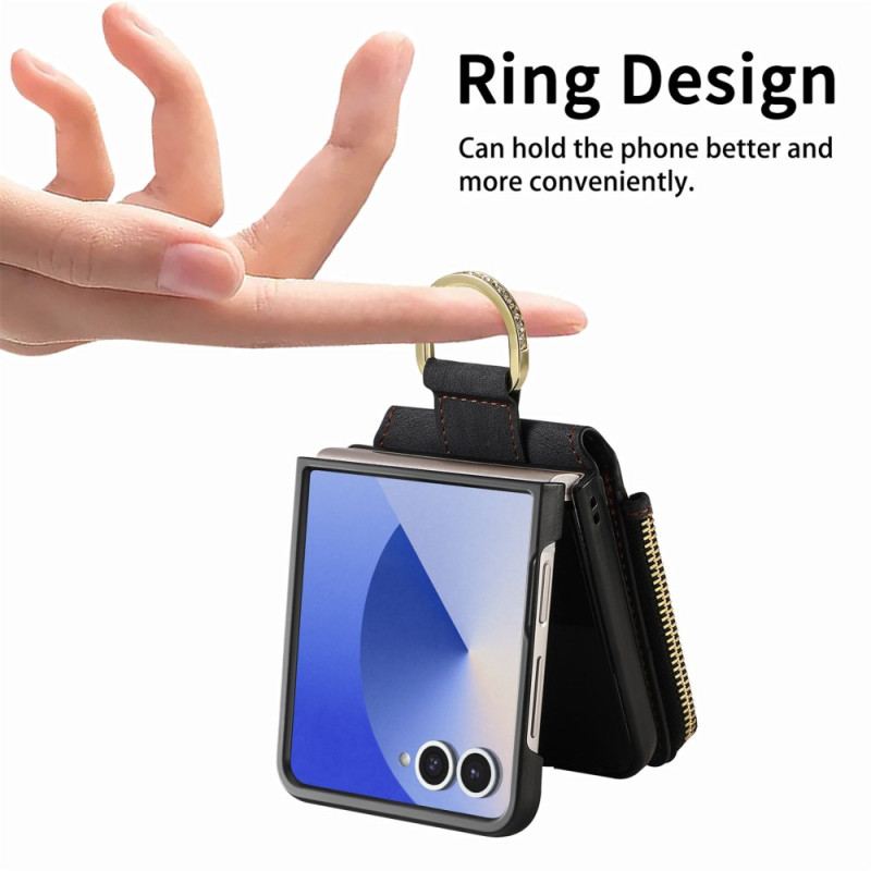 Coque Samsung Galaxy Z Flip 7 Poche Zippée et Porte-Cartes
