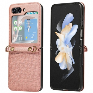 Coque Samsung Galaxy Z Flip 7 Porte-Cartes Design Rhombique